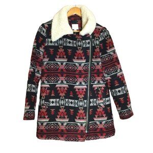 Sun & Shadow Women's Western Print Blend Jacket Long Sleeve Collared SZ Medium